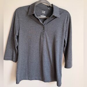 Cutter & Buck 3/4 length sleeve DryTec UPF 50+ modern Henley sz medium
